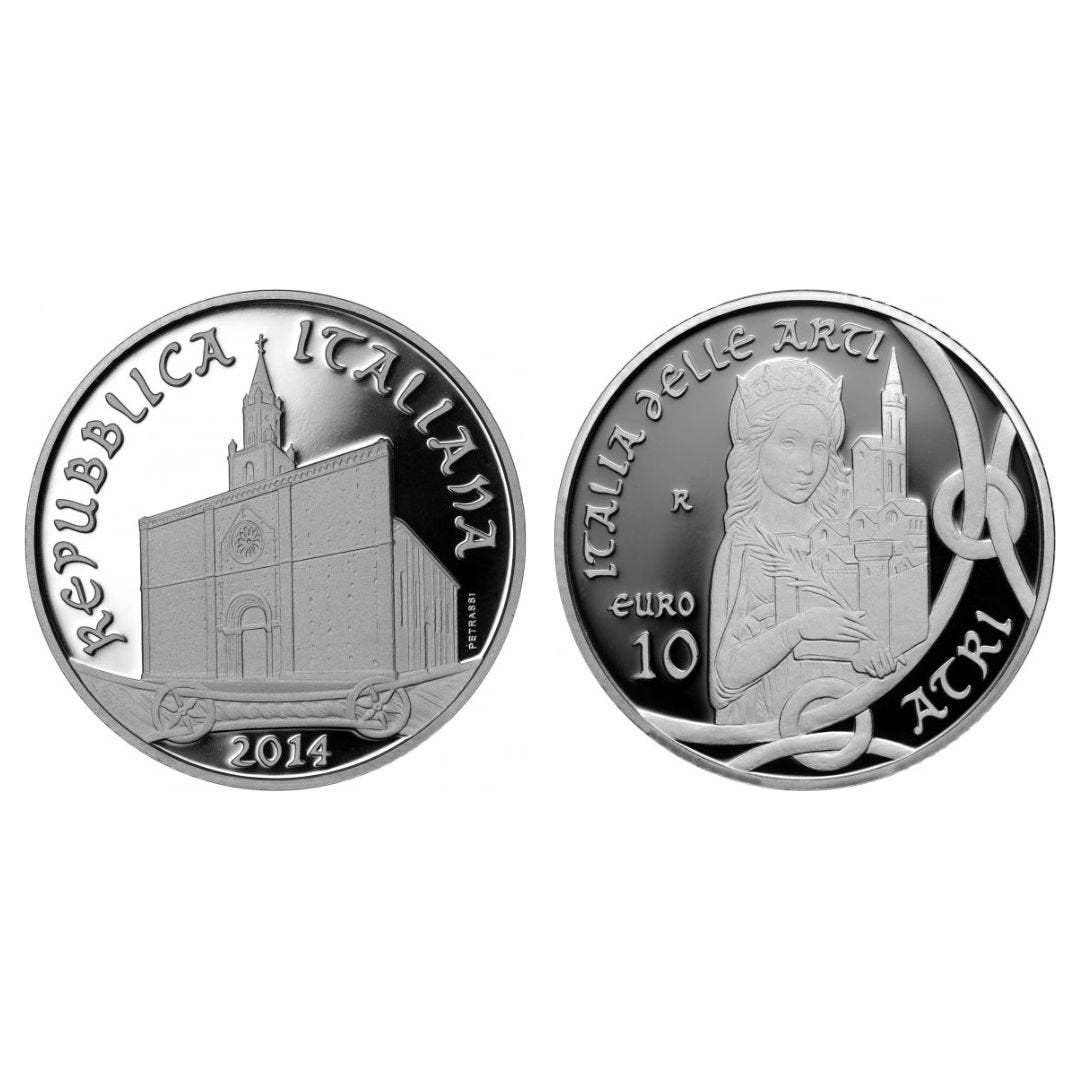 2014 – 10 euro “Atri, Abruzzo” – Serie Italia delle Arti – proof