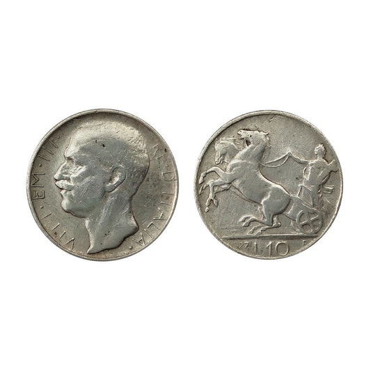 Vittorio Emanuele III – 10 Lire Biga – 1927 (1 Rosetta)