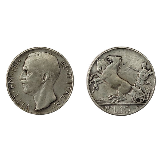 Vittorio Emanuele III – 10 Lire Biga – 1930 (Rara)