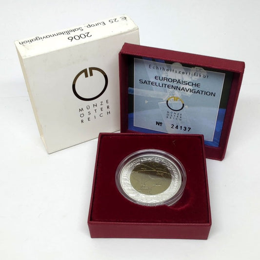 Austria – 25 Euro Argento E Niobio – 2006, Satelliti Europei