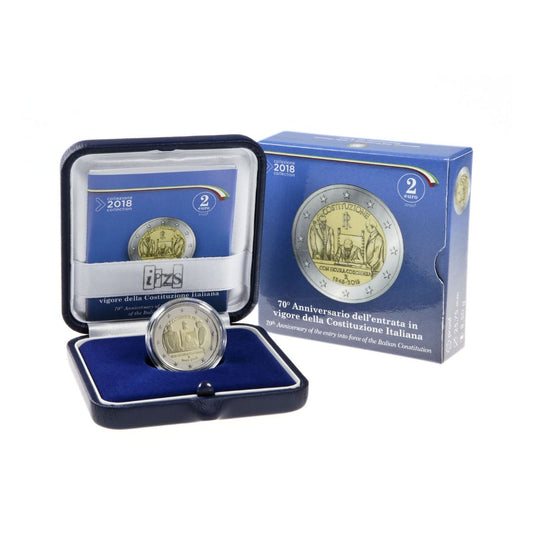 2018 – 2 euro “Costituzione Italiana” 70° Anniversario dell’entrata in vigore – proof