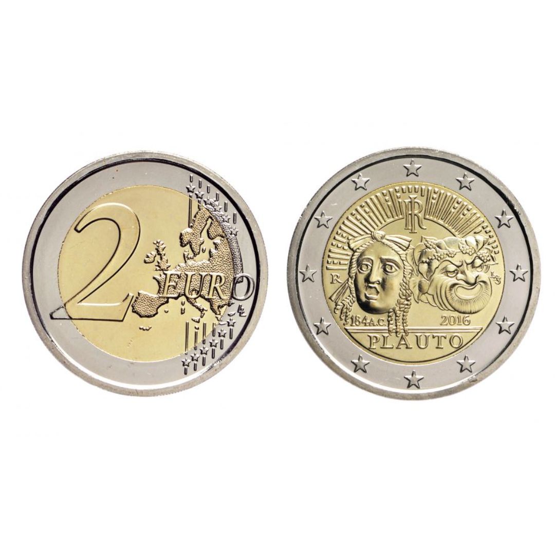 2016 – 2 euro “Tito Maccio Plauto” 2200° Anniversario della morte – proof