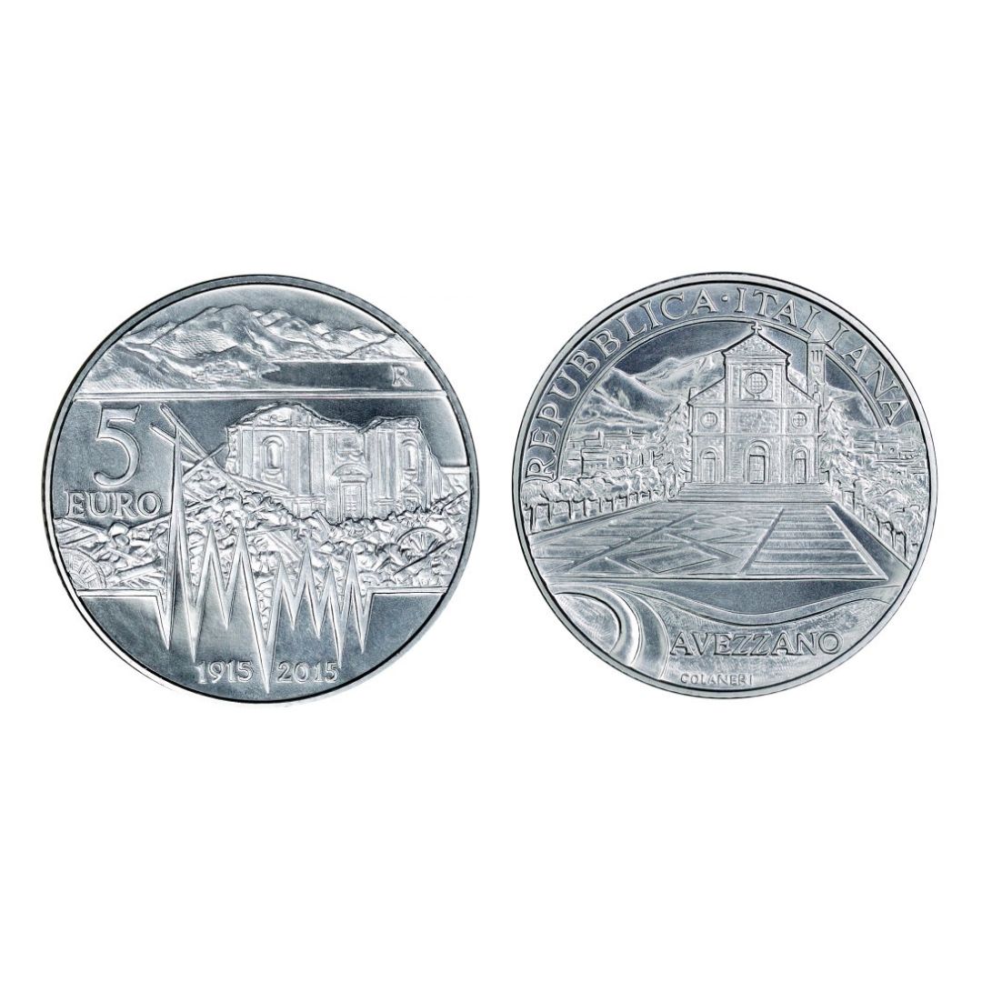 2015 – 5 euro “Centenario del Terremoto di Avezzano” – fdc