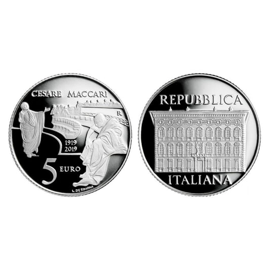 2019 – 5 euro “Cesare Maccari” – 100° anniversario della morte – proof