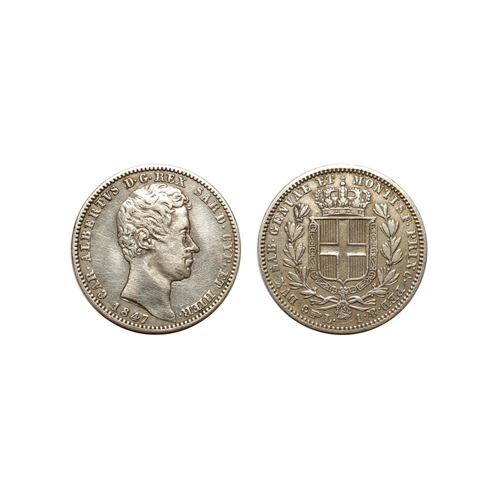 Carlo Alberto – 1 Lira – 1847 Torino (Rara2)