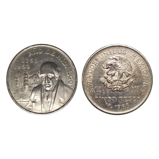 MESSICO – 5 PESOS – 1953 – Bicentenario della nascita di Hidalgo