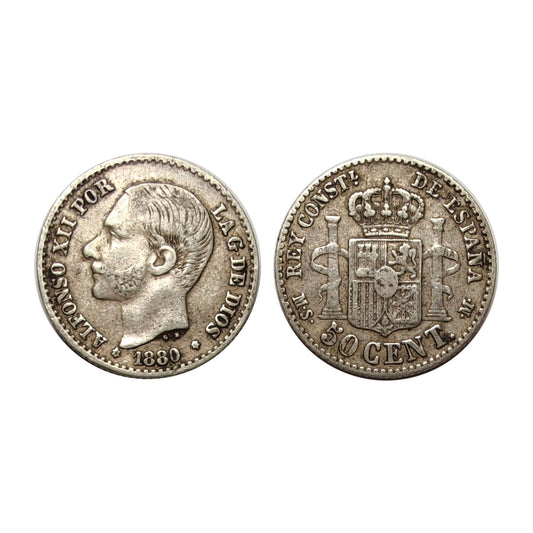 Spagna – Alfonso XII – 50 Centesimi Argento – 1880