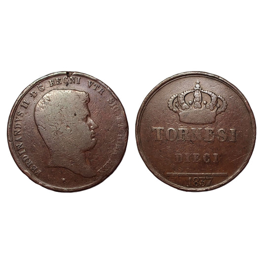 Regno Delle Due Sicilie – Ferdinando II – 10 Tornesi 1837