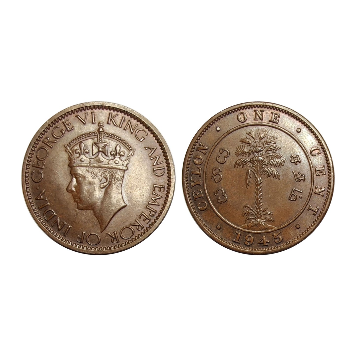 Ceylon (Sri Lanka) – Giorgio VI – 1 Centesimo – 1945