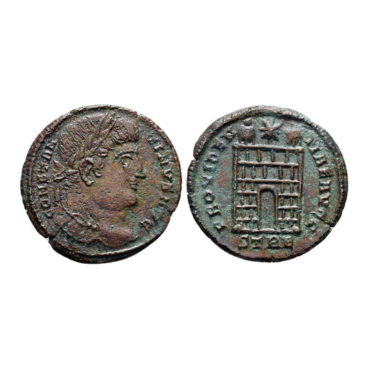 Costantino I, Il Grande – Æ Follis, Treviri – Castrum