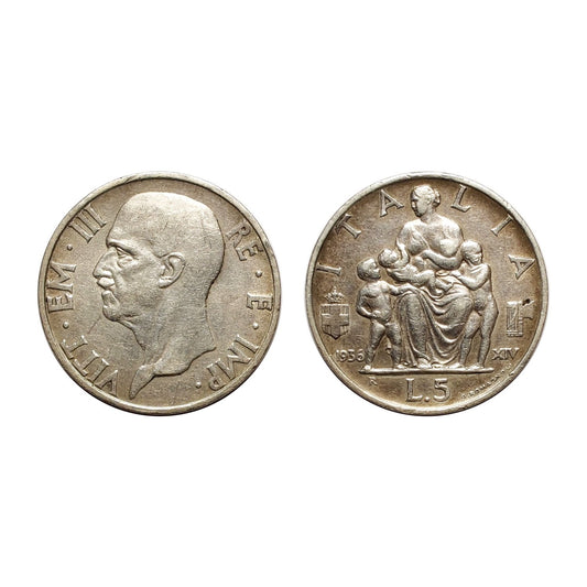 Vittorio Emanuele III – 5 Lire Famiglia -1936