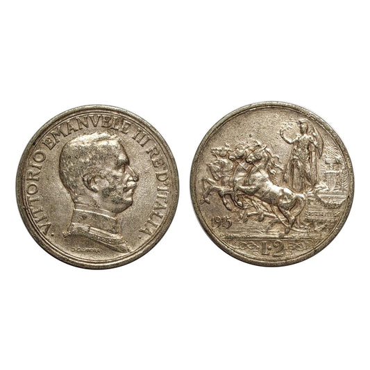 Vittorio Emanuele III – 2 Lire Quadriga Briosa – 1915 – FALSO D’EPOCA