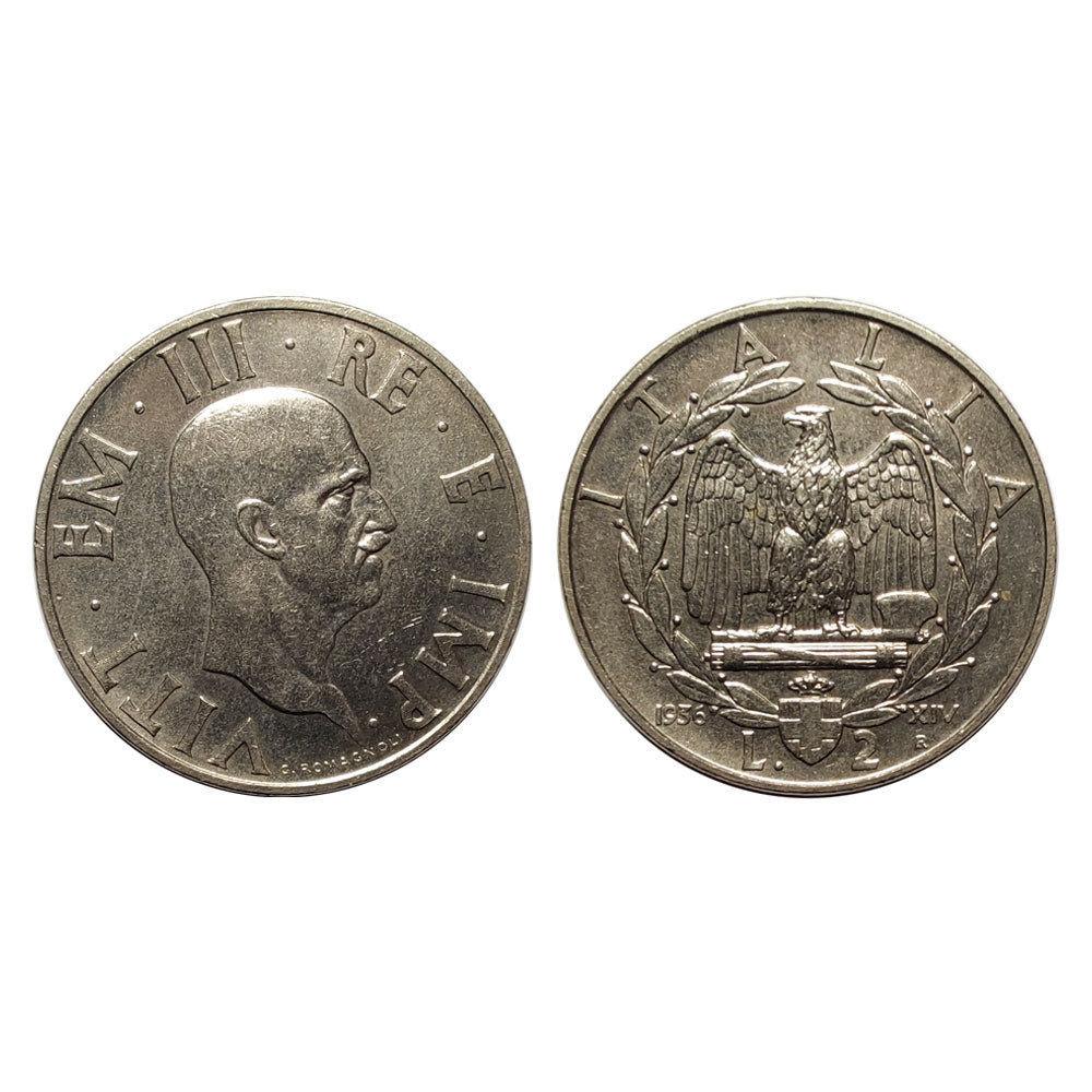 Vittorio Emanuele III – 2 Lire Impero – 1936 (Rara)