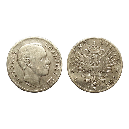 Vittorio Emanuele III – 1 Lira – Aquila Sabauda – 1905 (Rara2)