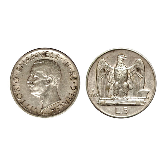 Vittorio Emanuele III – 5 Lire Aquilotto – 1928 – 1 Rosetta