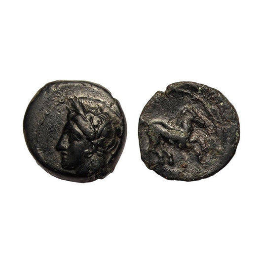 Zeugitania, Cartagine – 400/350 a.C. – Ae16 – Dea Tanit