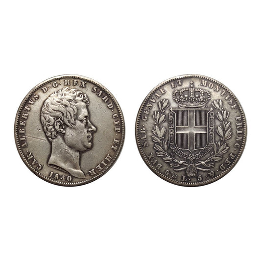 Carlo Alberto – 5 Lire (Scudo) – 1840 Genova (BB++)