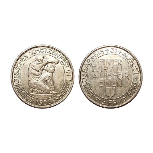 Svizzera – 5 Franchi – Cantone Lucerna – 1939 (Tiri Federali)