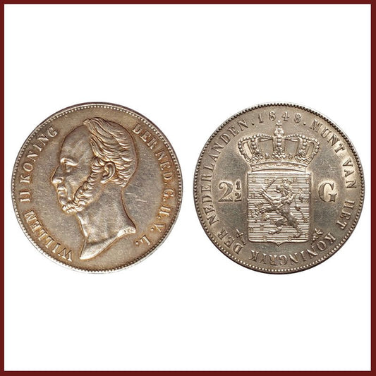 OLANDA – Guglielmo III – 2 ½ Gulden – 1848