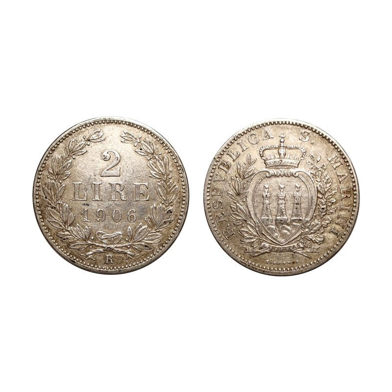 San Marino – Vecchia Monetazione – 2 Lire 1906 – Rara