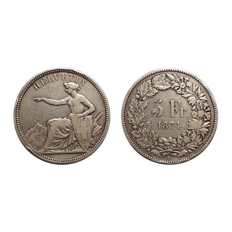 Svizzera – 5 Franchi – 1874 – Zecca Bruxelles