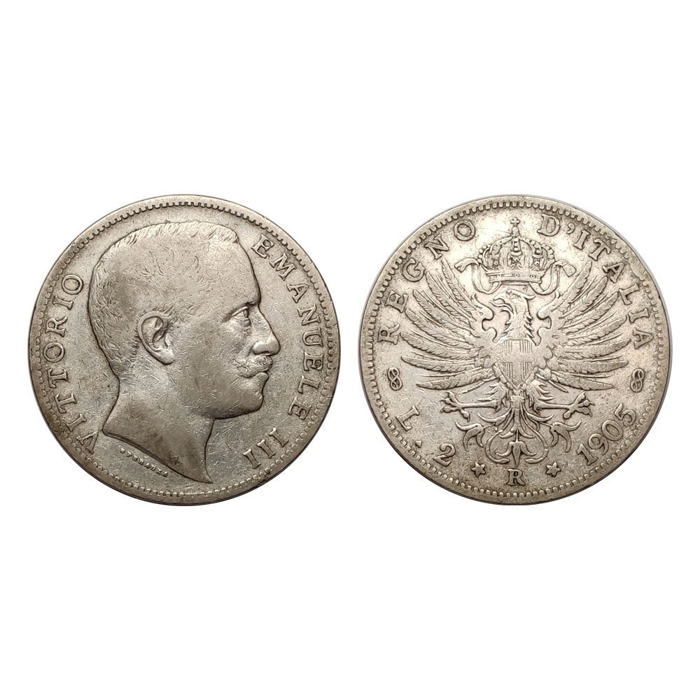 Vittorio Emanuele III – 2 Lire – Aquila Sabauda – 1905 – MB/BB