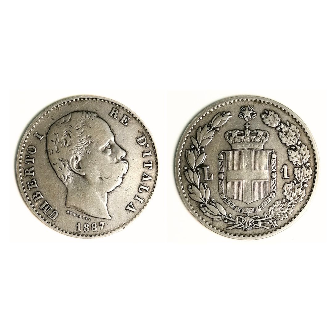 Umberto I – 1 Lira – 1887 – BB – Milano