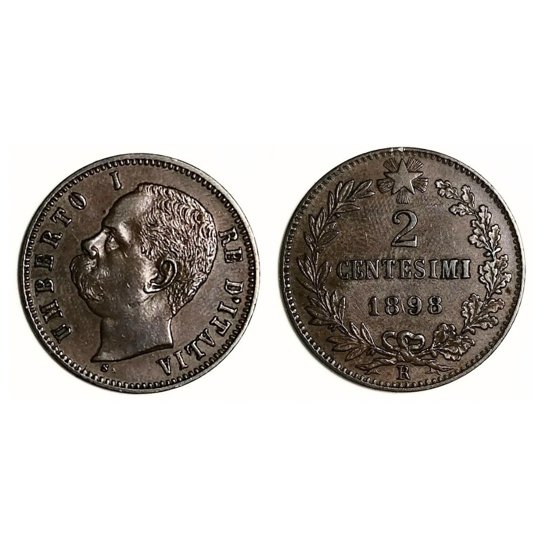 Umberto I – 2 Centesimi – 1898 – qFDC – Roma