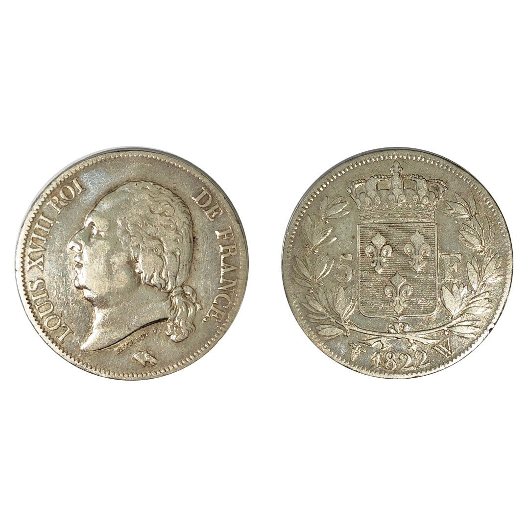 Francia – Luigi XVIII – 5 Franchi – 1822 Lille