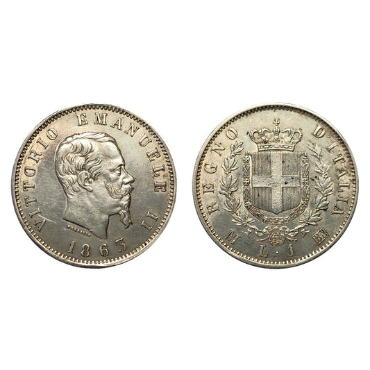 Vittorio Emanuele II – 1 Lira Stemma 1863 – Milano – qFDC