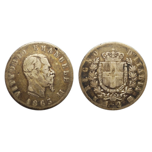 Vittorio Emanuele II – 2 Lire Stemma 1863 – Napoli – MB